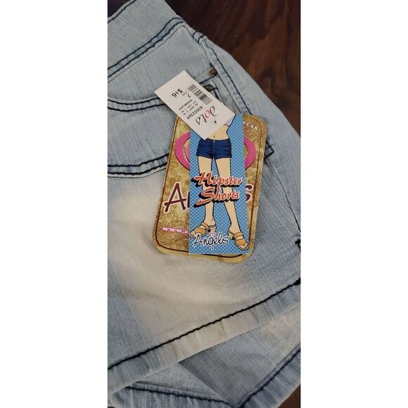 NEW WITH TAGS VINTAGE ANGELS SO SWEET FADED DENIM SHORTS - Picture 2 of 7